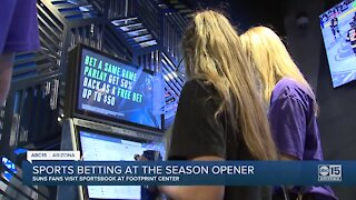 Sports betting before and during Suns season opener game