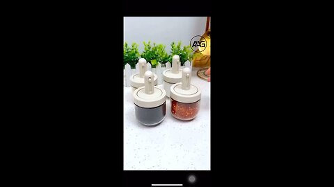 Transparent Storage Jar with Spoon. Amazon kitchen Gadget