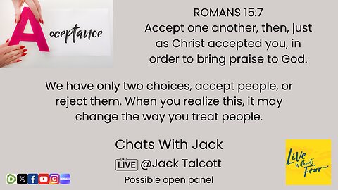 Don't Be A Jerk; Chats with Jack and Open(ish) Panel Opportunity