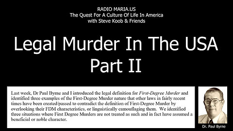 Legal Murder In The USA Part II