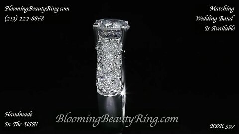 BBR 397 Micropave Diamond Engagement Ring 4 Prongs Handmade In The USA