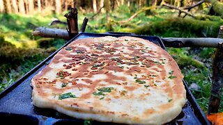 Delicious Kebab made in the middle of the forest. ASMR cooking