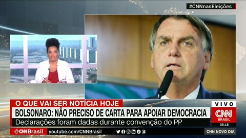 Bolsonaro responde sobre carta pela democracia diz não precisar de "cartinha" para apoiar democracia