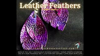 INDIGO, 2 inch, leather feather earrings