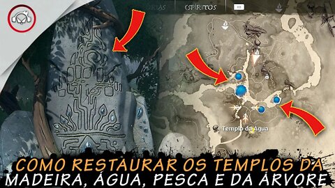 Kena Bridge Of Spirits, Como restaurar os templos da Madeira, Água, Pesca Árvore | super dica PT-BR