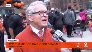 Governor Mike DeWine attends Cincinnati rally for Bengals
