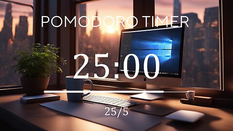 25/5 Pomodoro Timer ☕ Calming Piano + Frequency for Relaxing, Studying and Working ☕