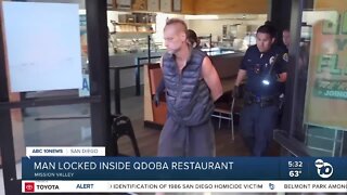 Man arrested after locking himself inside Mission Valley restaurant