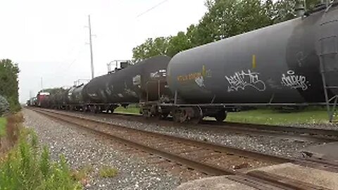 CSX M566 Manifest Mixed Freight Train Bascom, Ohio July 24, 2022