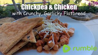 Chickpea & Chicken with Crunchy, Garlicky Flatbread