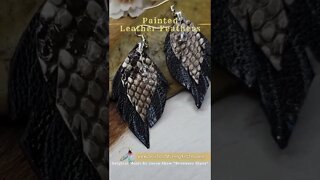 STRENGTH AND CLARITY, 2 inch, luxury leather feather earrings