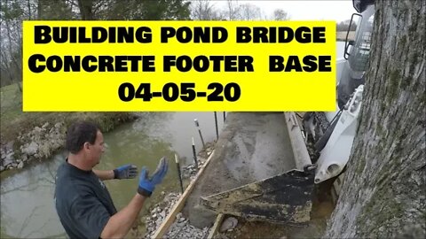 DIY How To Pour a Pond channel concrete footer for pond channel bridge