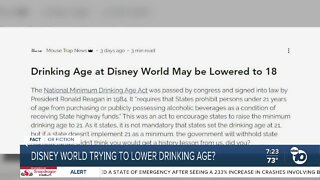 Fact or Fiction: Disney World lobbying to lower drinking age on Florida property?