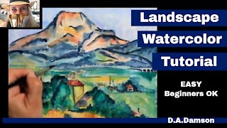 Easy Watercolor Tutorial for Beginners Step by Step -Paul Cezanne