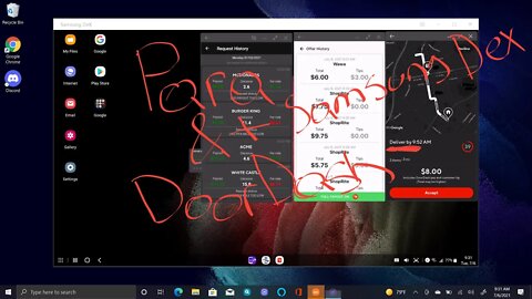 All 3 On One Screen #para #DoorDash #DUH Using Samsung Book 360 Pro Samsung Dex