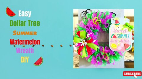 Easy Watermelon Summer Wreath DIY| Dollar Store Crafts| How To Make A Summer Wreath