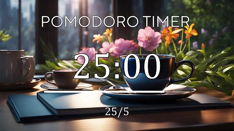 2-Hour Study With Me 💐Deep Focus Calming Piano Music, Study & Work ★︎ Pomodoro 25/05