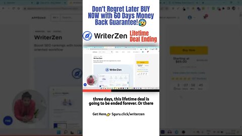 WriterZen Lifetime Deal Ending | Don't Regret Later BUY NOW with 60 Days Money Back Guarantee!