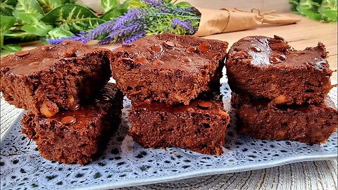 Gluten free, sugar free! Healthy brownies with 5 ingredients in 5 minutes!