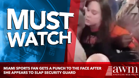 Miami Sports Fan Gets A Punch To The Face After She Appears To Slap Security Guard