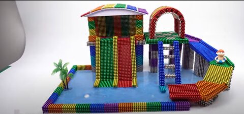 DIY - How To Build Swimming Pool Playground From Magnetic Balls (Satisfying) | Magnet World