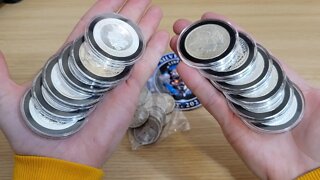 filling a tube of silver coins for spot price & finding 1930s Germany silver