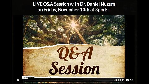 HG- Ep QnA:LIVE Q&A Session with Dr. Daniel Nuzum on Friday, November 10th at 3pm ET