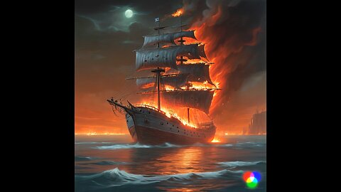 The burning ghost Ship