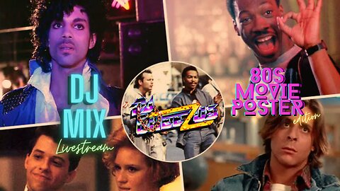 Synthwave 80s 90s Electronica and more DJ MIX Livestream with visuals #32 - 80s Movie Poster Edition