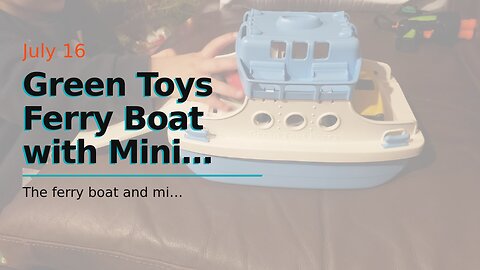 Green Toys Ferry Boat with Mini Cars Bathtub Toy, BlueWhite, Standard