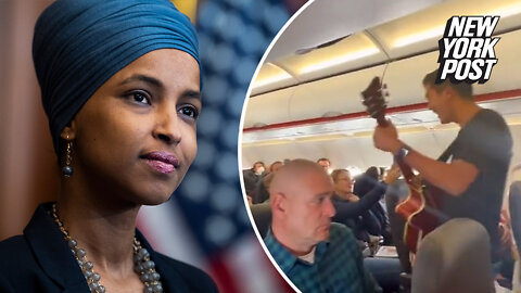 Rep. Ilhan Omar, D-Minn., expressed outrage over a video of Christians singing on a plane