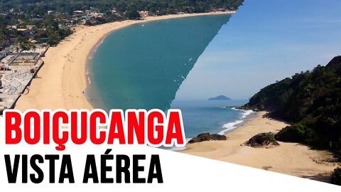 Praia de Boiçucanga - Vista Aérea da praia - DJI MINI 2 - Viajando com a Cintia