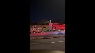 Highway Cleanup After Truck Fire