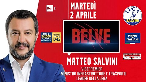 🔴 Ministro Matteo Salvini ospite nella trasmissione "Belve" su Rai2 (02/04/2024)