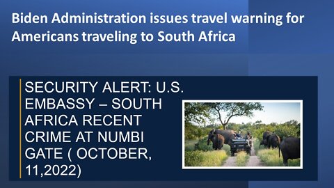 US Issues travel warning for South Africa after German Tourist murdered