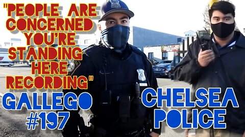 "You Can't Record This Site". I Don't Answer Questions. Allied Universal Security. Chelsea Police.