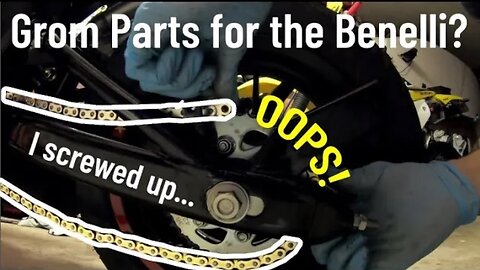 The Benelli TNT135 gets Grom Parts! Front Sprocket and Brake Lines [Archive]