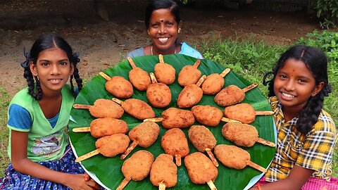 KUCHI ICE RECIPE | Tasty Kuchi Ice Chicken | Easy Fried Chicken | Village Fun Cooking