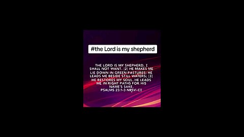 the Lord is my shepherd #Bible #bibleverseoftheday📖😇 #biblebuild