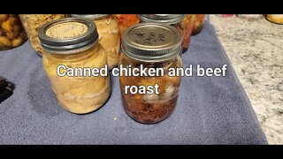 Home canned chicken breast and beef roast #pressurecanning #canning