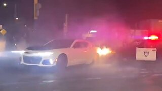Oakland Cop Car Gets Hit By Vehicle Doing Donuts At Illegal Street Takeover, Cops Do Nothing