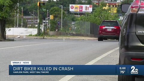 Dirt bike rider killed in West Baltimore crash