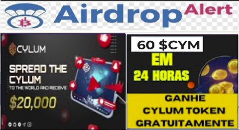 Aidrop CYLUM - CORRA Está acabando! | Receba 60 token CYM Grátis | Paga em 24Hrs | Já listado