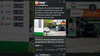 Preço da gasolina cai R$0,18, terceira queda em 30 dias