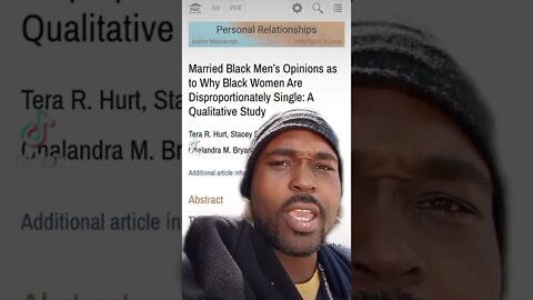 government did a study in Ask married black men why they thought single black women were unmarried?