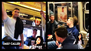 Woman Confronts Maskless Men On New York Subway