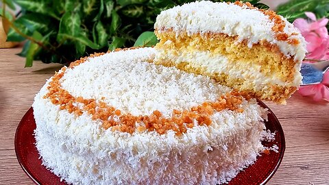 I've been looking for this recipe for a very long time! Delicious coconut cake with almonds!