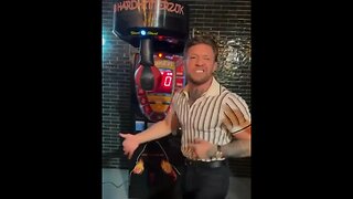 Conor Mcgregor gives punch machine a proper smack