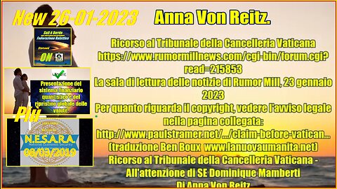 Anna Von Reitz. Ricorso al Tribunale della Cancelleria Vaticana