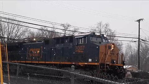 CSX GE CM44AC 7007 & CSX GE ES44AH 790 DPU Pull & Push Long CSX Freight Into De Witt Yard GE